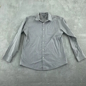 Eddie Bauer Mens Wrinkle-Free Classic Fit Striped Shirt L 3053